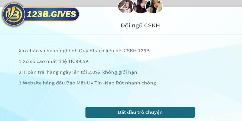 Dịch vụ CSKH 123B nhanh nhẹn và chuyên nghiệp